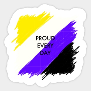 Nonbinary Pride, proud every day Sticker